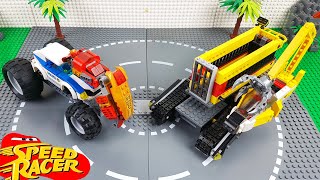 LEGO Experimental Truck and Police Car, Bulldozer and Tractor Cars For Kids