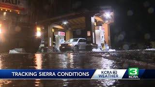 Rain, snow combine for slushy roadways in the Sierra