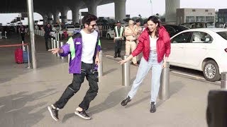 Deepika Padukone's CRAZZY Surprise Dancing On Dheeme Dheeme Song Hook Step wid Kartik Aryan @Airport