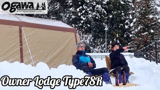 ogawa オーナーロッジタイプ78R/ こんなキャンプ場初めて！最高の雪中キャンプでした⛺️「下呂温泉キャンプ場」【前編】