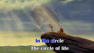 LION KING - Circle of Life (KARAOKE) - Instrumental [Lyrics on screen, with backing vocals]