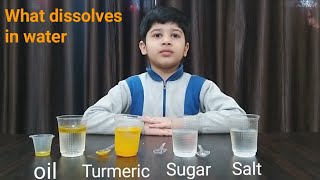 What dissolve and not dissolve in water | simple science experiment for kids |