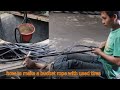 How to make a bucket rope with used tires