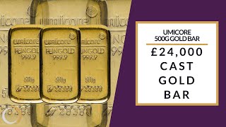 500 Gram Umicore Cast Gold Bullion Bar