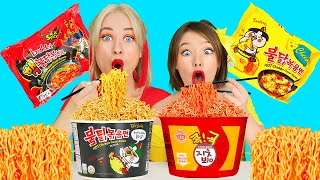 MUKBANG FIRE SPICY NOODLES || Try Not To Eat Challenge! 100 Layers of Extreme Food by 123 GO! FOOD