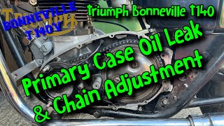 Triumph Bonneville T140 - Primary Case Oil Leak and Primary Chain Tensioning