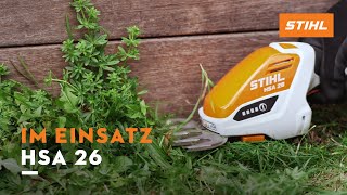 Arbeiten mit der STIHL HSA 26 Akku-Strauchschere