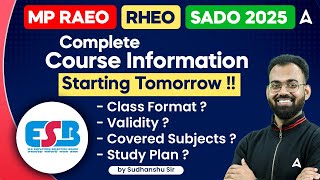 MP RAEO RHEO SADO 2025 | Complete Course Information | Starting Tomorrow !! | By Sudhanshu Sir