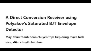 Polyakov’s Envelope Detection Direct Conversion Receiver