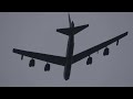 loud and screaming b52 fly past arrival into raf fairford 60 0044 . 15th of february 4k