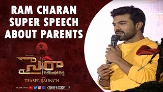 Ramcharan Superb Speech About Parents @Sye Raa Narasimha Reddy Teaser Launch