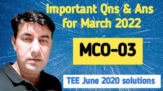 #MCO-03 #TEE June 2020 solution