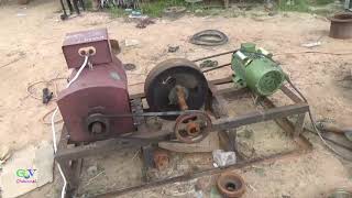 Free Energy Generator 220v, Using 10kw Alternator, 3 hp Motor and 2 Flywheels, Part 2.