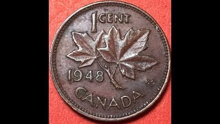 Canada 1948 1 Cent Coins