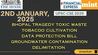 UPSC CSE CURRENT AFFAIRS 2 January, 2025 l The Hindu + IE + TOI + Mint