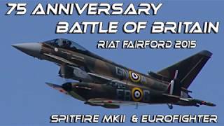 4Kᵁᴴᴰ 4K UHD Eurofighter 75th Anniversary Battle of Britian Synchro Pair Typhoon \u0026 Spitfire MKIIa