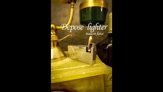 1930年代法国DEPOSE侧翻盖烟斗古董打火机 1930's French repose side flip pipe antique lighters