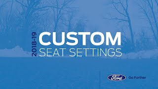 Memory Seating | Quick Tutorial for 2019 Ford Vehicles