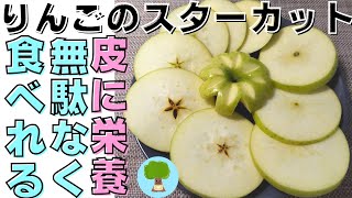 【りんごのスターカット】皮に栄養たっぷり｜無駄なく食べれる｜おやつに｜切り方簡単