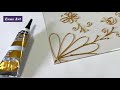 GLASS PAINTING LESSON -  Painting - Amazing Outlining Using Pebeo Gold Outliner