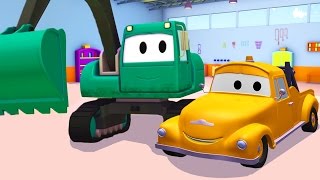 Tom The Tow Truck and the Excavator in Car City | Trucks cartoon for kids