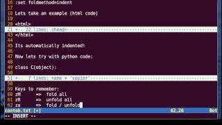 Vim Tutorial - Code Folding (Indent Method)