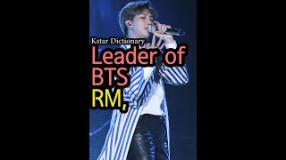 Kstar Dictionary,  Leader of BTS,  RM, Perfect Example of an Idol