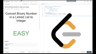 Leetcode Problem 1290 Convert Binary Number in a Linked List to Integer (Solution Explained)