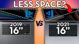Did we lose screen space in 2021 16" MacBook Pro?