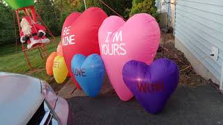 2013 Yard Inflatables air characters Valentine's day 12ft hearts unboxing and review