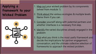 How to apply frameworks to Wicked Problems