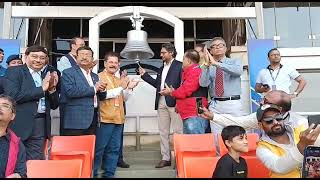 Kumara Sangakara and Snehasish Ganguly on the occasion of ceremonial bell ringing before the 2nd ODI