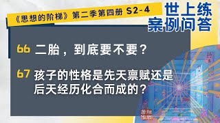 S2-4-66.67#育儿知识 二胎，到底要不要？孩子性格是先天禀赋还是后天经历化合而成的？《思想的阶梯》第二季 第四册  细雨问答 世上练 案例 #问答  #人生感悟 #原生家庭 #细雨资料