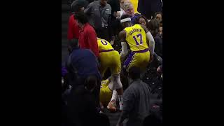 LeBron James fell into the Stands 😂| NBA highlights | #Shorts