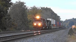 EMD SD70ACe Leading Fast NS Double Stack Train