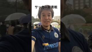 サッカー双青戦を観戦しています