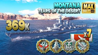 Battleship Montana: Top performance on Tears of the Desert - World of Warships
