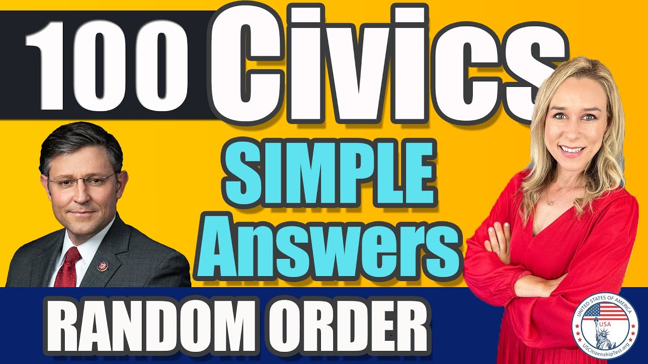 100 Civics Questions And Answers In Random Order 2008 Version V8 1X ...