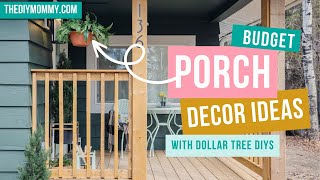 Decorate with Me: Small Front Porch Makeover on a Budget with Dollar Tree DIYs!