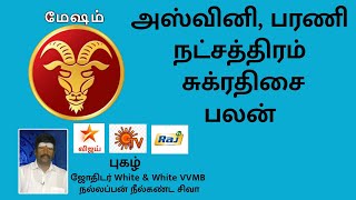 மேஷ ராசி அஸ்வினி, பரணி நட்சத்திரம்  சுக்ரதிசை பலன் ஜோதிடர் White \u0026White VVMB நல்லப்பன் நீல்கண்ட சிவா