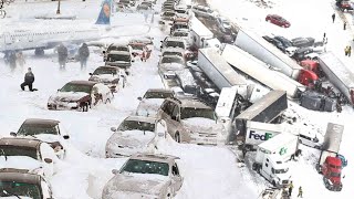 5 minutes ago, chaos in US! Massive snow bury roads and Airport in Atlanta