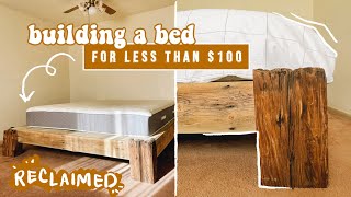 BUILDING MYSELF A BED FOR LESS THAN $100 | DIY Reclaimed Wood Cali King Bed Frame