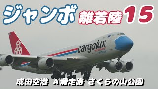 【4K】成田空港 さくらの山公園 空港に離着陸するジャンボ15連発