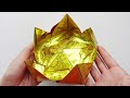 小莲花盘折金纸慢速教程｜祈福祭祀礼佛折纸｜中国传统文化｜chinese origami lotus plate