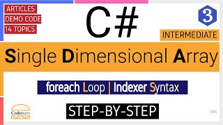 C# Single Dimensional Array | Array Indexer Syntax | Access Array Values With foreach Loop