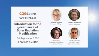 C2GLearn网络研讨会介绍：对人工影响太阳辐射的治理简介