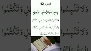 holy Qur'an part 1#  Al Baqarah 42# Arabic # recitation #youtubeshorts