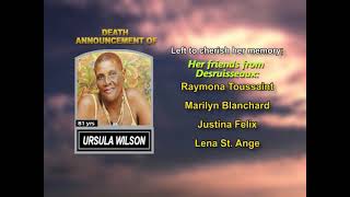Ursula Wilson ~ Long Obituary