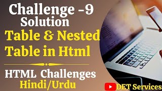 Challenge - 9 Solution | HTML5 | Table & Nested Table Challenge | @freecodecamp | w3schools