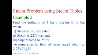 Problems on steam tables